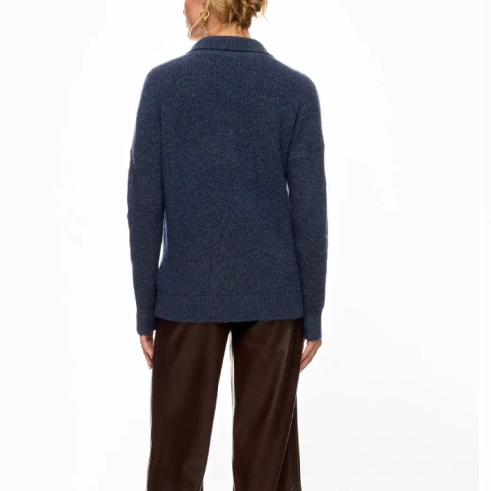 Central Park West Polo Sweater MEDIUM Oversized Cardigan Preppy Boyfriend $182 - Picture 3 of 12